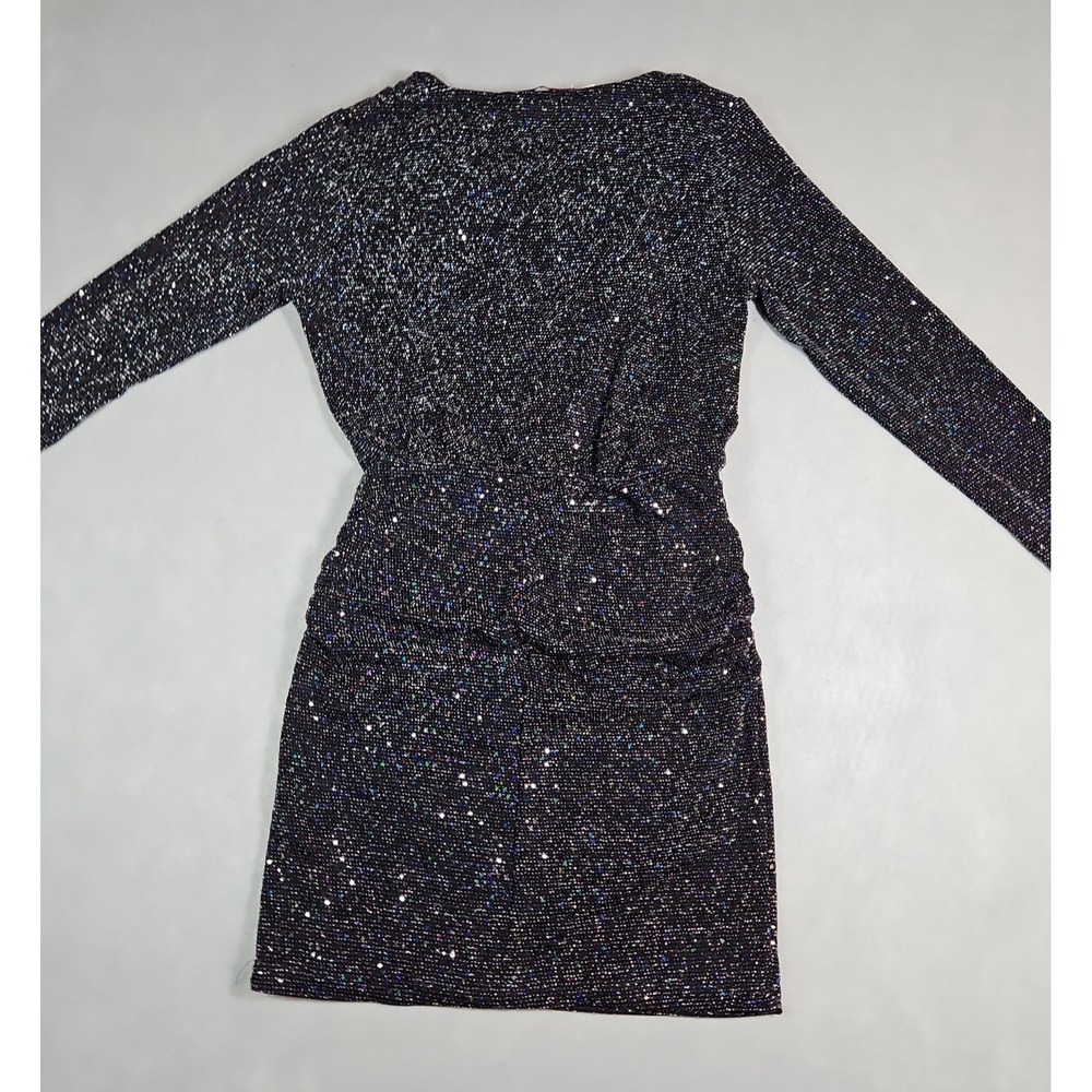 Fraiche By J Womens Black Sequin Cowl Neck Mini Dress Size Small NWT - Picture 5 of 13